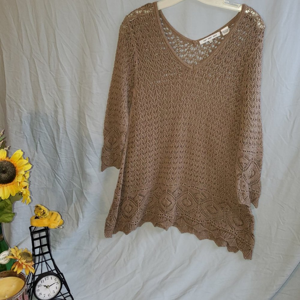 Eight Eight Eight Lace 100% cotton Crochet Tunic Size Small